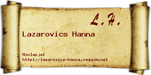 Lazarovics Hanna névjegykártya